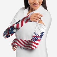 Custom USA Ice Hockey Arm Sleeves Eagle Mascot Stars and Stripes Design