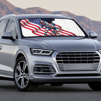 USA Ice Hockey Auto Sun Shade Eagle Mascot Stars and Stripes Design