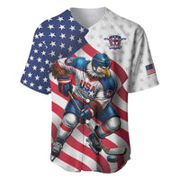 Custom USA Ice Hockey Baseball Jersey Eagle Mascot Stars and Stripes Design