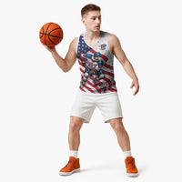 Custom USA Ice Hockey Basketball Jersey Eagle Mascot Stars and Stripes Design