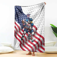 USA Ice Hockey Blanket Eagle Mascot Stars and Stripes Design