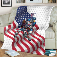 USA Ice Hockey Blanket Eagle Mascot Stars and Stripes Design