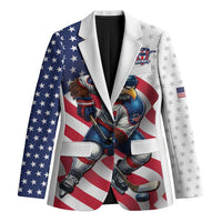 Custom USA Ice Hockey Blazer Eagle Mascot Stars and Stripes Design