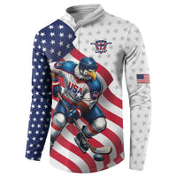 Custom USA Ice Hockey Button Sweatshirt Eagle Mascot Stars and Stripes Design