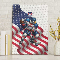 USA Ice Hockey Canvas Wall Art Eagle Mascot Stars and Stripes Design