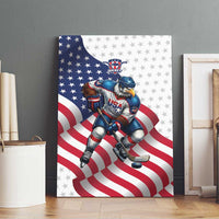 USA Ice Hockey Canvas Wall Art Eagle Mascot Stars and Stripes Design