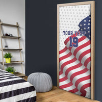 Custom USA Ice Hockey Door Cover Eagle Mascot Stars and Stripes Design