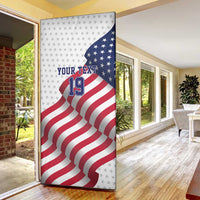 Custom USA Ice Hockey Door Cover Eagle Mascot Stars and Stripes Design