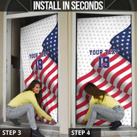 Custom USA Ice Hockey Door Cover Eagle Mascot Stars and Stripes Design