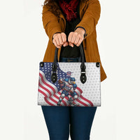 USA Ice Hockey Leather Bag Eagle Mascot Stars and Stripes Design