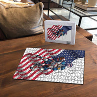 USA Ice Hockey Puzzle Eagle Mascot Stars and Stripes Design