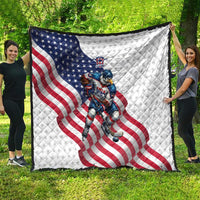 USA Ice Hockey Quilt Eagle Mascot Stars and Stripes Design