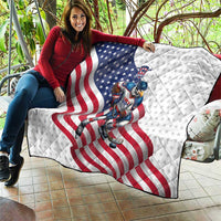 USA Ice Hockey Quilt Eagle Mascot Stars and Stripes Design