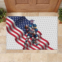 USA Ice Hockey Rubber Doormat Eagle Mascot Stars and Stripes Design