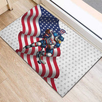 USA Ice Hockey Rubber Doormat Eagle Mascot Stars and Stripes Design