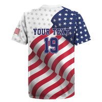 Custom USA Ice Hockey Rugby Jersey Eagle Mascot Stars and Stripes Design