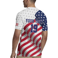 Custom USA Ice Hockey Rugby Jersey Eagle Mascot Stars and Stripes Design