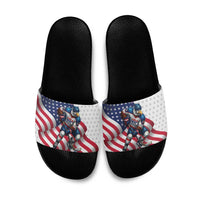 USA Ice Hockey Slide Sandals Eagle Mascot Stars and Stripes Design