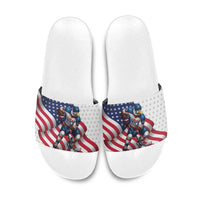 USA Ice Hockey Slide Sandals Eagle Mascot Stars and Stripes Design