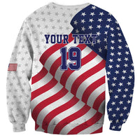 Custom USA Ice Hockey Sweatshirt Eagle Mascot Stars and Stripes Design