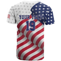 Custom USA Ice Hockey T Shirt Eagle Mascot Stars and Stripes Design
