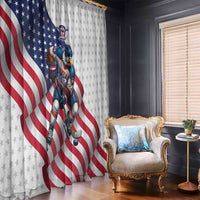USA Ice Hockey Window Curtain Eagle Mascot Stars and Stripes Design