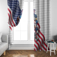 USA Ice Hockey Window Curtain Eagle Mascot Stars and Stripes Design