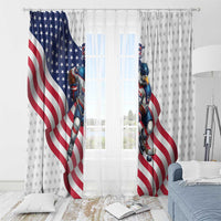 USA Ice Hockey Window Curtain Eagle Mascot Stars and Stripes Design