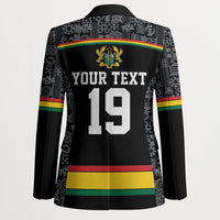 Custom World Football 2026 Ghana Blazer Black Star Adinkra Heritage Black Version