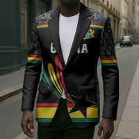 Custom World Football 2026 Ghana Blazer Black Star Adinkra Heritage Black Version