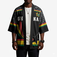 Custom World Football 2026 Ghana Kimono Black Star Adinkra Heritage Black Version