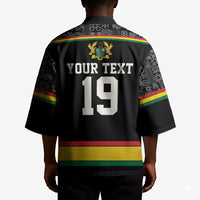 Custom World Football 2026 Ghana Kimono Black Star Adinkra Heritage Black Version