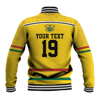 Custom World Football 2026 Ghana Baseball Jacket Black Star Adinkra Heritage Yellow Version