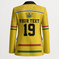 Custom World Football 2026 Ghana Blazer Black Star Adinkra Heritage Yellow Version