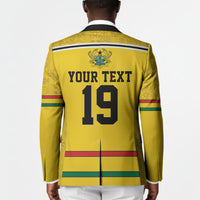 Custom World Football 2026 Ghana Blazer Black Star Adinkra Heritage Yellow Version