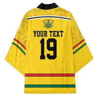 Custom World Football 2026 Ghana Kimono Black Star Adinkra Heritage Yellow Version