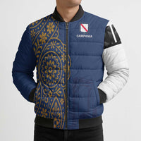 Italy Campania Bomber Puffer Jacket Vietri Sul Mare Tile With Pompeii Ruins - Wonder Print Shop