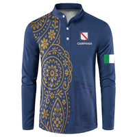 Italy Campania Button Sweatshirt Vietri Sul Mare Tile With Pompeii Ruins - Wonder Print Shop