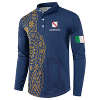 Italy Campania Button Sweatshirt Vietri Sul Mare Tile With Pompeii Ruins - Wonder Print Shop