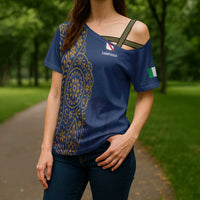 Italy Campania Cross Shoulder Shirt Vietri Sul Mare Tile With Pompeii Ruins - Wonder Print Shop