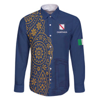 Italy Campania Family Matching Off The Shoulder Long Sleeve Dress and Hawaiian Shirt Vietri Sul Mare Tile With Pompeii Ruins - Wonder Print Shop