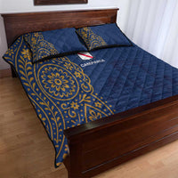 Italy Campania Quilt Bed Set Vietri Sul Mare Tile With Pompeii Ruins - Wonder Print Shop