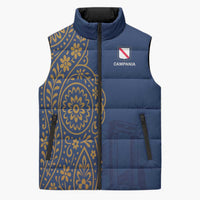 Italy Campania Sleeveless Puffer Jacket Vietri Sul Mare Tile With Pompeii Ruins - Wonder Print Shop