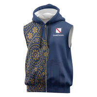 Italy Campania Sleeveless Zip Hoodie Vietri Sul Mare Tile With Pompeii Ruins - Wonder Print Shop