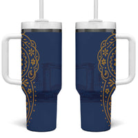 Italy Campania Tumbler With Handle Vietri Sul Mare Tile With Pompeii Ruins - Wonder Print Shop