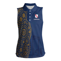 Italy Campania Women Sleeveless Polo Shirt Vietri Sul Mare Tile With Pompeii Ruins - Wonder Print Shop