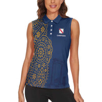 Italy Campania Women Sleeveless Polo Shirt Vietri Sul Mare Tile With Pompeii Ruins - Wonder Print Shop