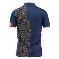 Italy Campania Zipper Polo Shirt Vietri Sul Mare Tile With Pompeii Ruins - Wonder Print Shop