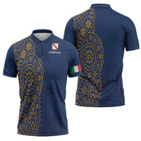 Italy Campania Zipper Polo Shirt Vietri Sul Mare Tile With Pompeii Ruins - Wonder Print Shop