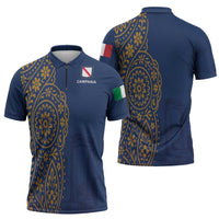 Italy Campania Zipper Polo Shirt Vietri Sul Mare Tile With Pompeii Ruins - Wonder Print Shop